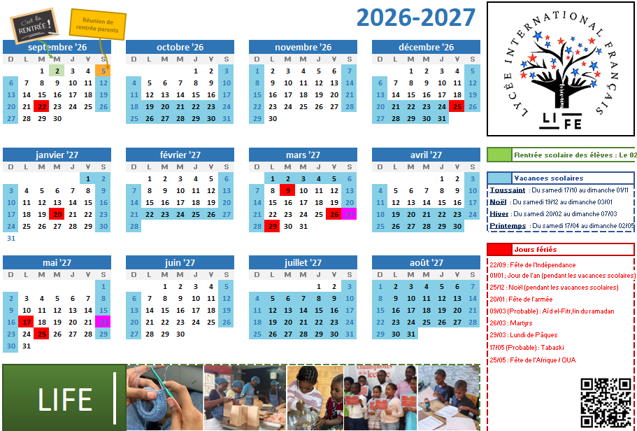 Calendrier LIFE Les Ecrivains
